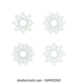 Guilloche rosette element. Digital watermark for Security Papers. It can be used as a protective layer for certificate, voucher, banknote, play money design, currency, note, check, ticket, reward etc
