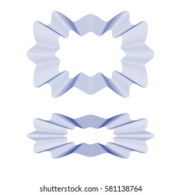 Guilloche rosette element. Digital watermark for Security Papers. It can be used as a protective layer for certificate, voucher, banknote, play money design, currency, note, check, ticket, reward etc