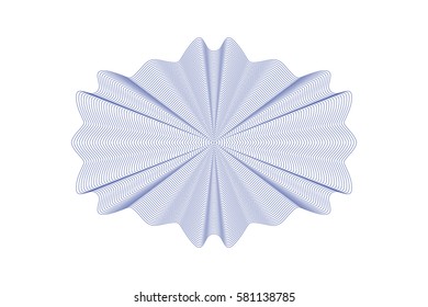 Guilloche rosette element. Digital watermark for Security Papers. It can be used as a protective layer for certificate, voucher, banknote, play money design, currency, note, check, ticket, reward etc