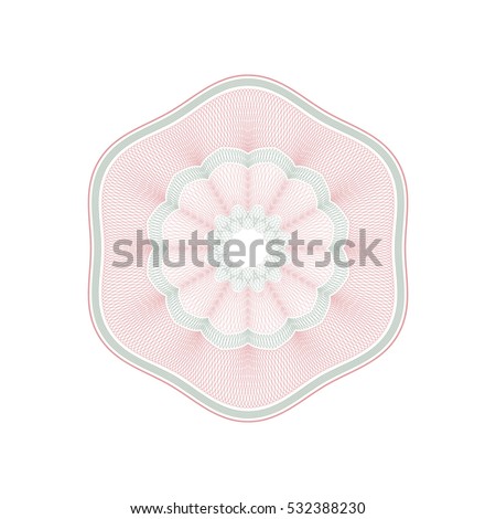 Guilloche rosette element. Digital watermark for Security Papers. It can be used as a protective layer for certificate, voucher, banknote, play money design, currency, note, check, ticket, reward etc.