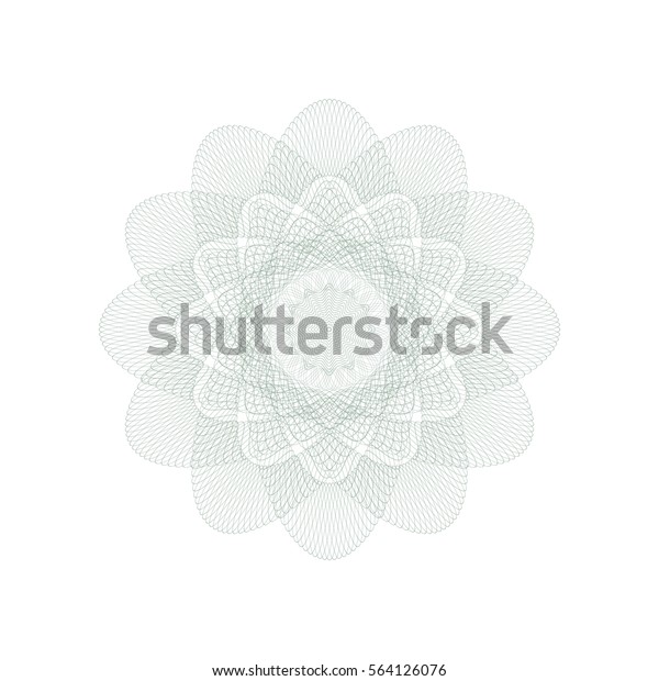 Guilloche rosette element. Digital watermark for\
Security Papers. It can be used as a protective layer for\
certificate, voucher, banknote, play money design, currency, note,\
check, ticket, reward\
etc