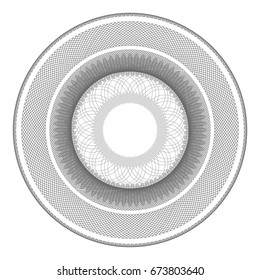 Guilloche rosette element. protective watermark layer for certificate, voucher, money design