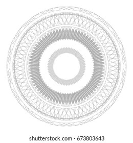Guilloche rosette element. protective watermark layer for certificate, voucher, money design
