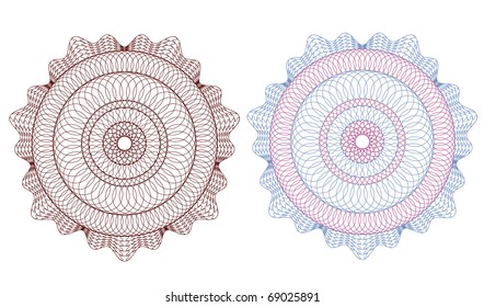 guilloche rosette, vector pattern for currency, certificate or diplomas