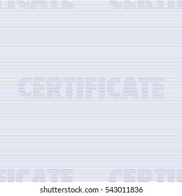 Guilloche seamless background. Monochrome guilloche texture with text Certificate. Digital watermark for security papers, certificates, vouchers etc