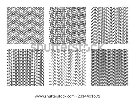 Guilloche seamless patterns. Certificate, money banknote texture. Abstract watermark currency security pattern editable stroke. Vector geometric textures. Safety for legal documents