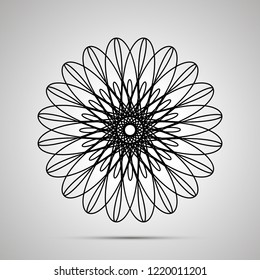 Guilloche simple black icon with shadow