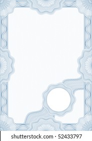 Guilloche style form for diploma or certificate