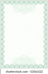 Guilloche style form for diploma or certificate