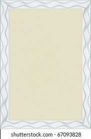 Guilloche style form for diploma or certificate