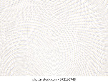 Guilloche vector background grid. Moire ornament texture with waves. Pattern for money warranty, certificate, diploma