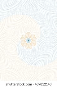 Cuadrícula de fondo vectorial Guilloche con rosette en el centro.