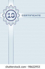 Guilloche vector blue frame for diploma or certificate