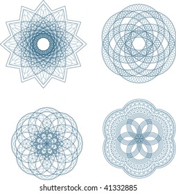 Guilloche-Vektor-Elemente für Diplom oder Zertifikat