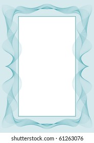 Guilloche vector frame for diploma or certificate