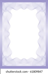 Guilloche vector frame for diploma or certificate