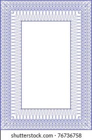 Guilloche vector frame for diploma or certificate