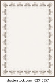 Guilloche vector frame for diploma or certificate