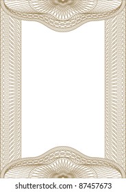 Guilloche vector frame for diploma or certificate