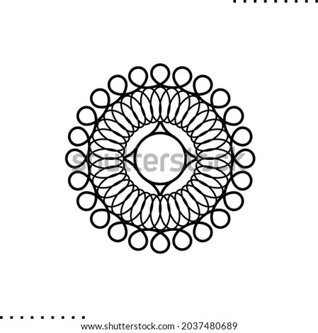 Guilloche vector icon or small illustration in outlines