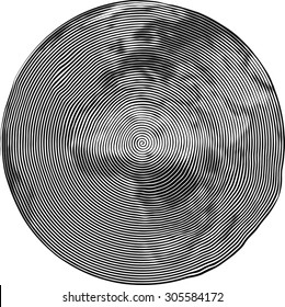Guilloche Vector Illustration of Africa Uzumaki stile