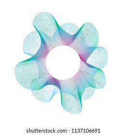 Guilloche vector logo icon of circle