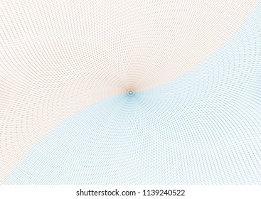 Guilloche vector radial background grid for diploma and certificate. Moire ornament EPS 10