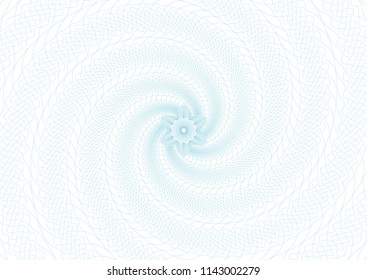 Guilloche vector radial background grid for diploma and certificate. Moire ornament EPS 10