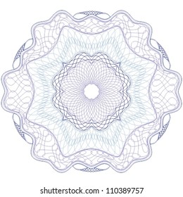 Guilloche vector rosette for certificate or diploma / currency and money design / CMYK color / All lines and colors are easy editable