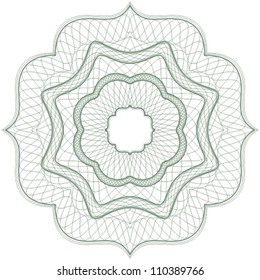 Guilloche vector rosette for certificate or diploma / currency and money design / CMYK color / All lines and colors are easy editable