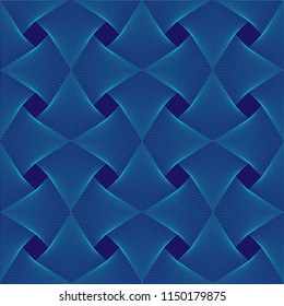 Guilloche vector seamless pattern. 3d monochrome background with thin lines