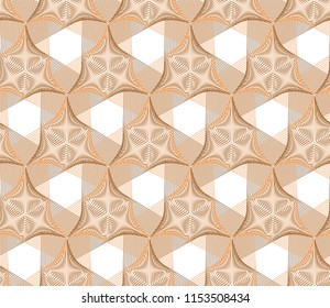 Guilloche vector seamless pattern. Color background with thin lines