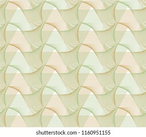 Guilloche vector seamless pattern. Color background with thin lines and optical blending effect
