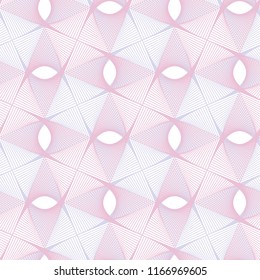 Guilloche vector seamless pattern. Color background with thin lines and optical blending effect