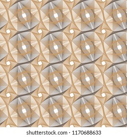 Guilloche vector seamless pattern. Color background with thin lines and optical blending effect