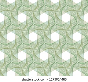 Guilloche vector seamless pattern. Color background with thin lines and optical blending effect