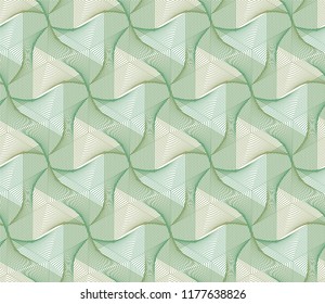 Guilloche vector seamless pattern. Color background with thin lines and optical blending effect
