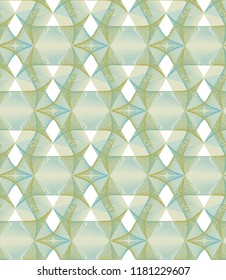 Guilloche vector seamless pattern. Color background with thin lines and optical blending effect