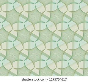 Guilloche vector seamless pattern. Color background with thin lines and optical blending effect
