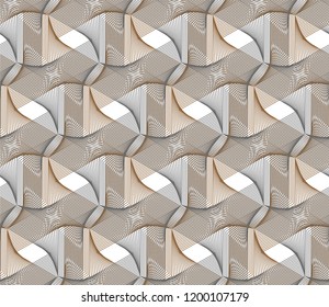 Guilloche vector seamless pattern. Color background with thin lines and optical blending effect