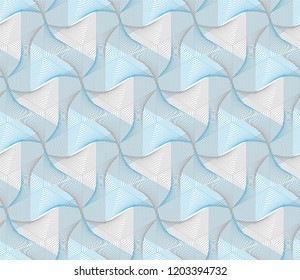 Guilloche vector seamless pattern. Color background with thin lines and optical blending effect