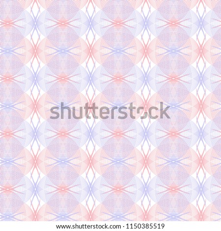 Guilloche vector seamless pattern. Color background with optical blending