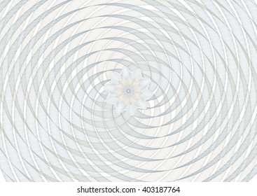 Cuadrícula de fondo de espiral vectorial Guilloche con una rosette en el centro