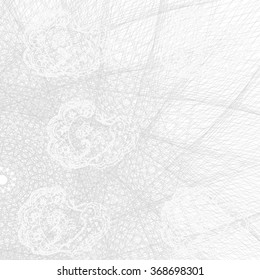 Guilloche  with white flower  on the isolated background