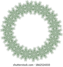 Guilloche wreath (spirograph) pattern. Watermark laurel line patten useful for money, bank note, cheque, certificate, currency background design