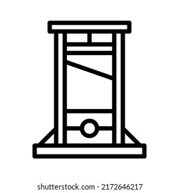 Guillotine Or Beheading Capital Punishment Line Art Vector Icon For Games And Websites