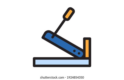 Guillotine icon flat style vector illustration.	