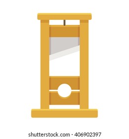 Guillotine isolated illustration in flat cartoon style.