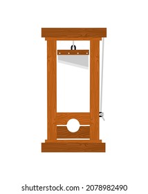 Guillotine isolated. instrument of death penalty. vector illustration