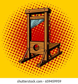 Guillotine pop art retro vector illustration. Comic book style imitation.